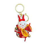 Maxbell Resin Rabbit Keychain Chinese New Year Pendant for Backpack Car Key