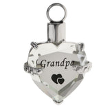 Maxbell Crystal Heart Cremation Jewellery Ash Urn Pendant Keepsake Necklace Grandpa