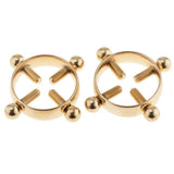 Maxbell 2pcs Stainless Steel Adjustable Screw Circle Nipplering Shield Gold