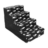 Maxbell Comfortable Dog Stairs Ladder Ramp Detachable Warm Cover Washable for Bed Black Footprint