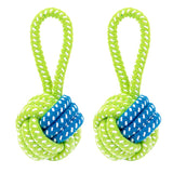 Maxbell 2PCS Pet Puppy Dog Doggy Interactive Chew Rope Toys Single Ball 2