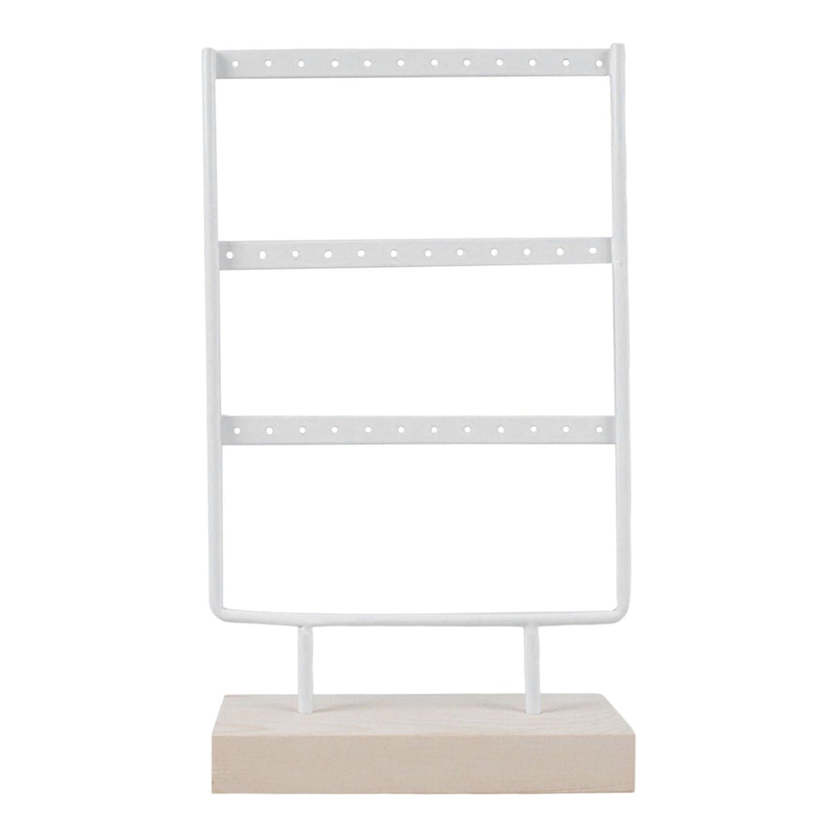 Maxbell Jewelry Earring Holder Organizer 3 Tier Durable for Bathroom Counter White