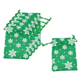Maxbell 6Pcs Christmas Burlap Gift Pouches with Drawstring 14x10cm Washable Green