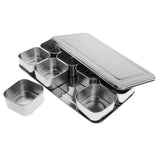 Maxbell Stainless Steel Seasoning Box Storage Container for Spice Salt Sugar 8 Grid