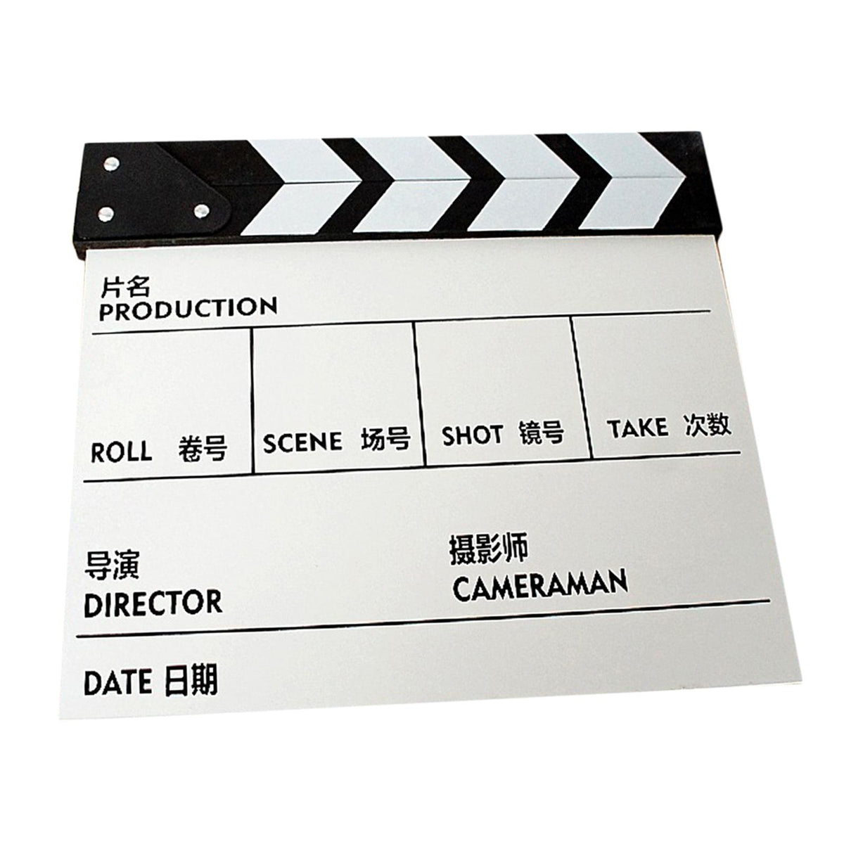 Maxbell Movie Film Clap Board Clapper Board Film Slate Mini for TV Shows Chinese White