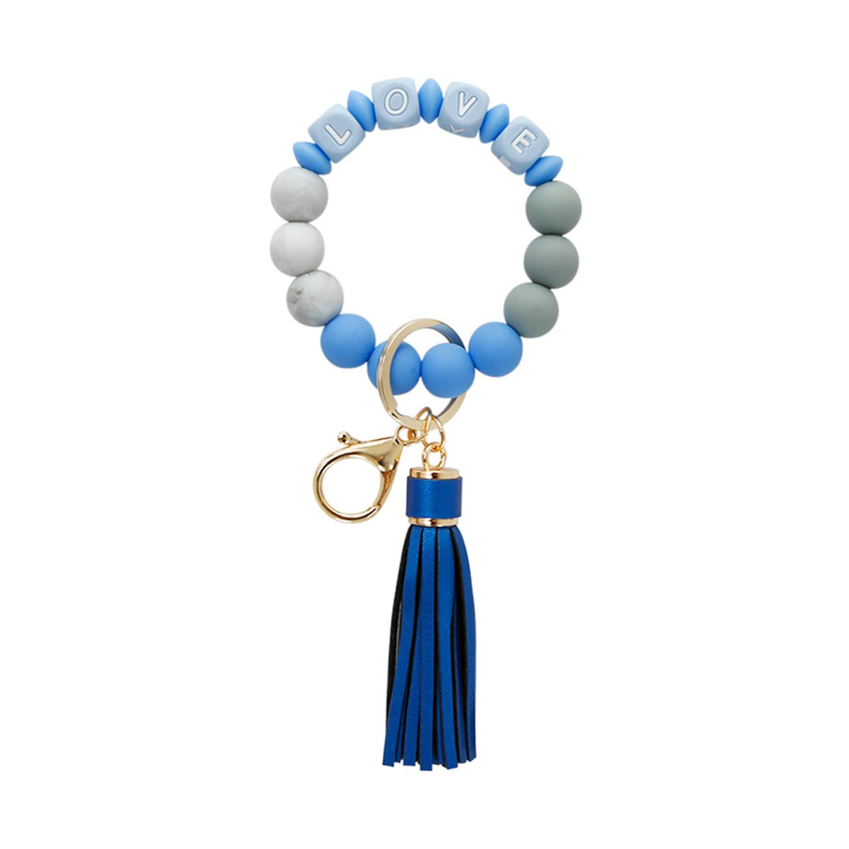 Maxbell Soft Wristlet Keychain Bracelet with Tassel Tassel Girl Keyring PU Leather D