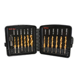 Maxbell Thread Tap drill bit Set Hardware Accessary for Carving Deburring Tapping 13Pcs SAE Aureate