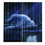 Max 2 Panel Set Digital Printing Curtains 3D Animals Wolves-75x166cm