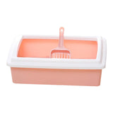 Maxbell Pet Litter Tray Potty Toilet Open Top Cat Litter Box High Sides for Kitten Pink