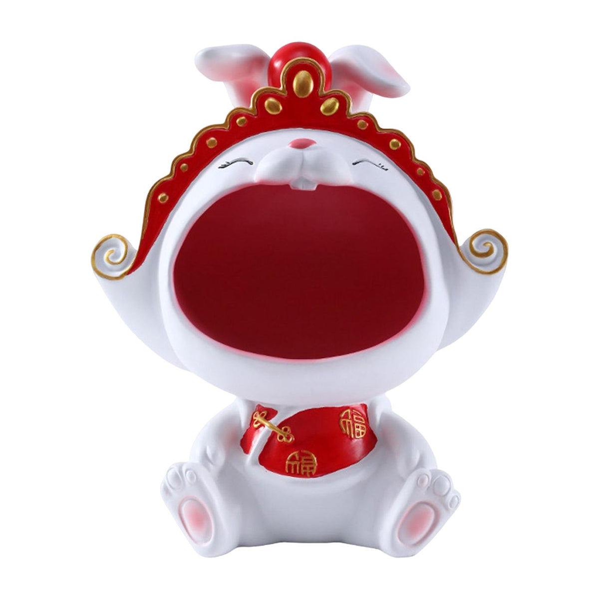 Maxbell Chinese New Year Rabbit Statue Art Figurines Resin for Home Snack Chains Style B