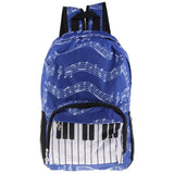 Maxbell Piano Keyboard Music Note Backpack School Bag Shoulder Travel Daypack Blue