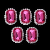 Maxbell 5 Pieces Flatback Rhinestone Button DIY Garment Embellishments  Rosy