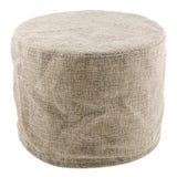 Max Exquisite Cotton Round Stool Cover Fits 28cm / 11inch Dia Footstool Beige