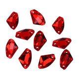 Maxbell 10Pcs Sew On Rhinestones Embellishments Buttons for Earrings Jewelry Making Red