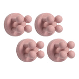 Maxbell Silicone Toothbrush Holders Wall Mounted for Hanging Razor Kitchen College Pink