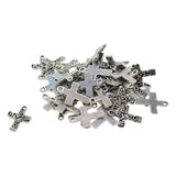 Maxbell 60Pcs Tibetan Silver cross heart love and hope Charms DIY pendant crafts