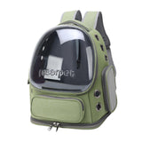 Maxbell Cat Carrier Backpack for Cat & Small Dog Portable Transparent for Hiking Green