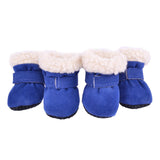 Max 4 pcs/lot S/M/L/XL Pet Dog Shoes / Puppy Booties Rubber Anti Slip Waterproof XL Blue