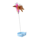 Maxbell Cat Feather Teaser Collar Hands Free Funny Indoor Cats Teasing Wand 1pcs Blue
