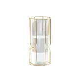 Maxbell Flower Vase Glass Tube Vase with Metal Rack Stand Desktop Flower Vase Decor Polygon 23.5x10.5cm