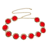 Maxbell Ladies' Belt Waist Chain Red Acrylic Stone Halloween Cosplay Adjustable