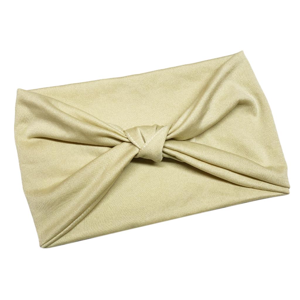 Max Women's Wide Head Wrap Elastic Headband for Sports, Running, Yoga Beige