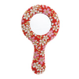 Max Vintage Style Round Handheld Travel Makeup Mirror Compact Vanity Mirror Pattern 3