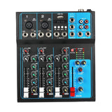 Maxbell DJ Mixing Board 4 Channel Mixer Small Audio Mixer EU Adapter Durable Black