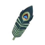 Maxbell Handmade Embroidered Bookmark Artistic Feather Bookmarks for School Supplies Green