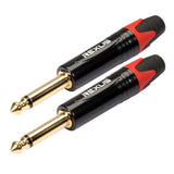 Max Maxb 6.35mm Stereo Jack Plug for DIY Audio Soldering for Microphone Guitar Red