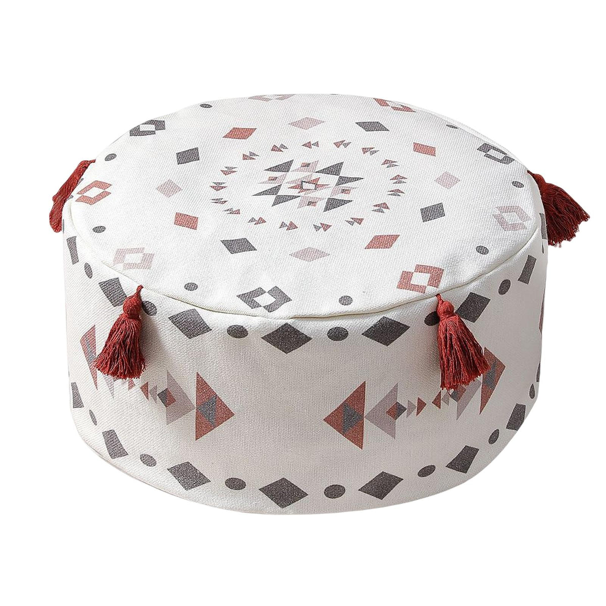 Maxbell Unfilled Pouf Ottoman Cover Footstool Foot Rest Cover for Lounge Red