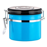 Maxbell 800ml Airtight Stainless Steel Coffee Storage Jar/Container/Pot/Tub Blue