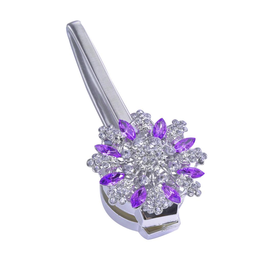 Max Magnetic Crystal Curtain Tiebacks Drapery Buckle Clip Holdback Purple