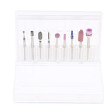 Maxbell 9Pcs Manicure Files Nail Drill Bits Electric Grinding Polishing Heads Brush