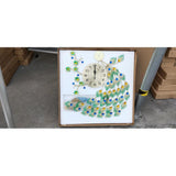 Maxbell Modern Wall Clock 3D Peacock Shaped Non Ticking for Dining Room Hotel Decor