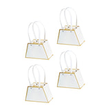 Maxbell 4 Pieces Portable Bouquet Bags Box Waterproof for Classmates Lovers Family White