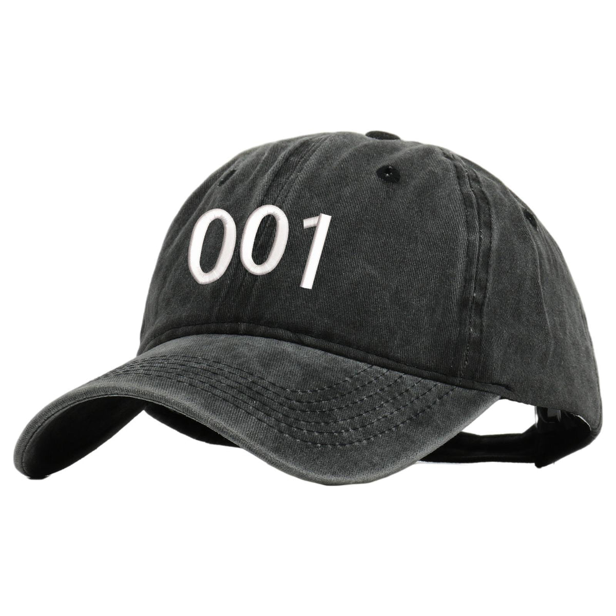 Maxbell Squid Game Peripheral Washed Baseball Hat Denim Vintage Neutral Baseball Cap black 001