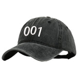 Maxbell Squid Game Peripheral Washed Baseball Hat Denim Vintage Neutral Baseball Cap black 001