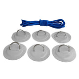 Maxbell 6 Pieces Inflatable Boat Kayak SUP D-ring Patch & Elastic Shock Cord Gray