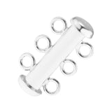 Maxbell 925 Sterling Silver Multi Strand Slide Clasps Jewelry Connectors 3 Strand