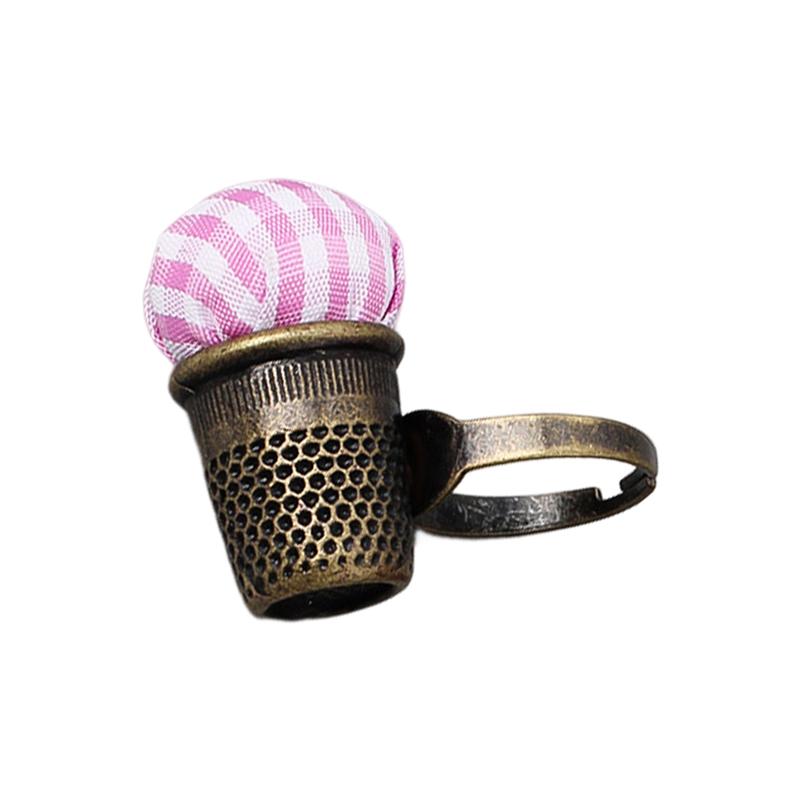Maxbell Pin Cushion Ring Metal Thimble Pin Holder for Needlework Knitting Stitchwork C