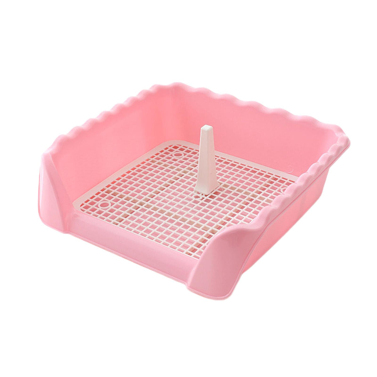 Maxbell Dog Potty Tray Small Dog Urinal Pee Training Tray with Protection Wall Pink