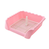 Maxbell Dog Potty Tray Small Dog Urinal Pee Training Tray with Protection Wall Pink