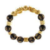 Max Golden Pi Xiu Bracelet Six-word Mantra Bead Good Luck Jewelry Men Women 14mm