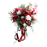 Max Artificial Flowers Bouquet Holding Flowers Home Office Decoration Wine Red