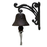 Max Maxb Cast Iron Wall Hanging Bells Bracket Mounts Bell Decor for Outside House 3