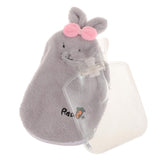 Max Cute PVC Hot Water Bottle Bag with Soft Plush Cover and Screw Top  Gray