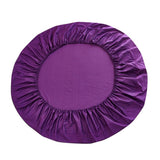 Max Solid Color 100% Cotton Round Bed Fitted Sheet Bed Cover Purple