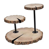 Maxbell Wood Slice Cupcake Stand Rustic Table Decor Round Plant Stand Event