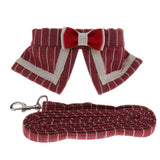 Maxbell Pet Dog and Cat Strap Rope, Puppy Kitten Bow Tie Collar Leash M Red Stripe